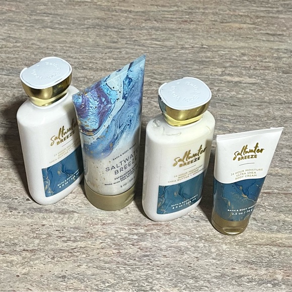 New Bath & Body Works Discontinued Saltwater Breeze Lotions and Scrub.
